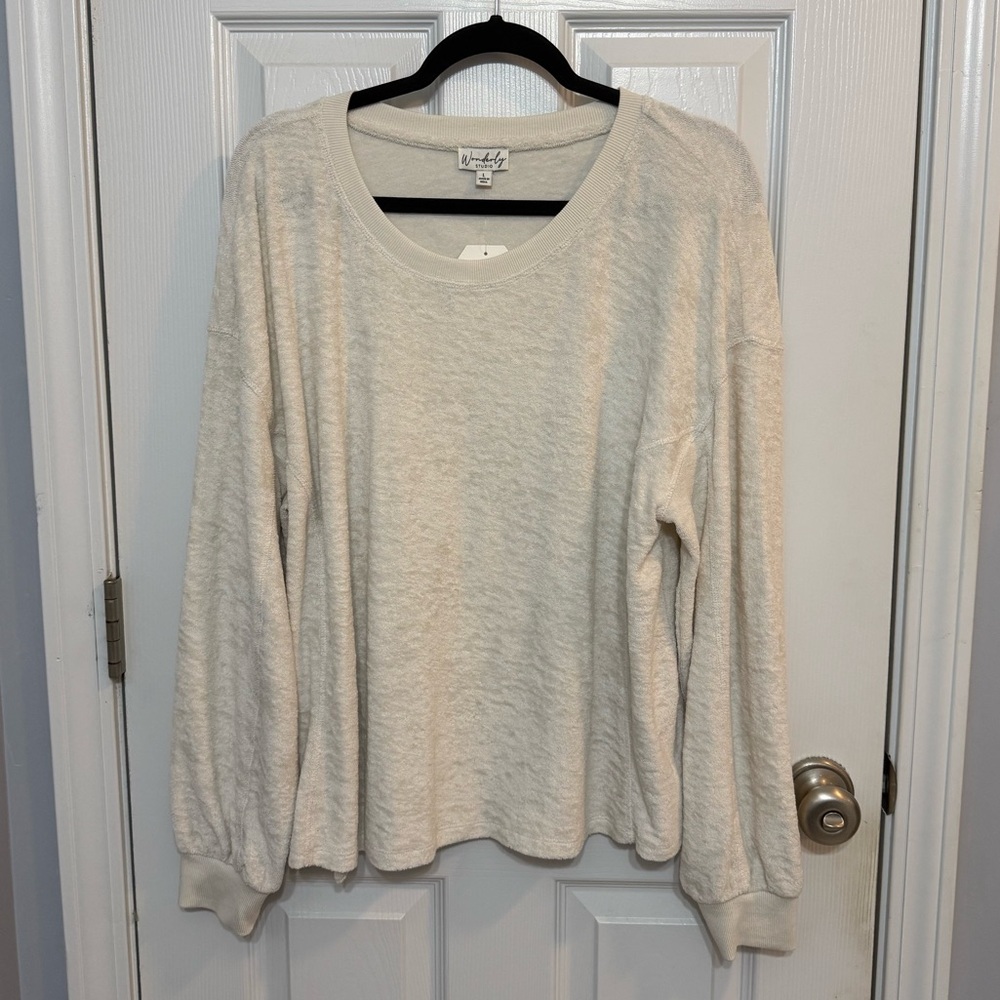 Wonderly Cream Textured Sweatshirt